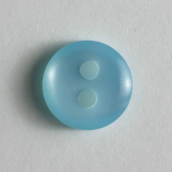 Botão azul translúcido com dois orifícios