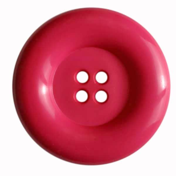 Botão vermelho grande com quatro furos centrais
