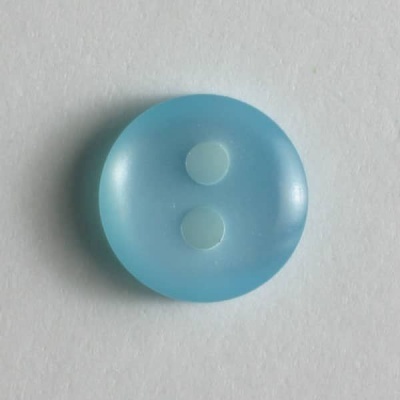 Botão azul translúcido com dois orifícios