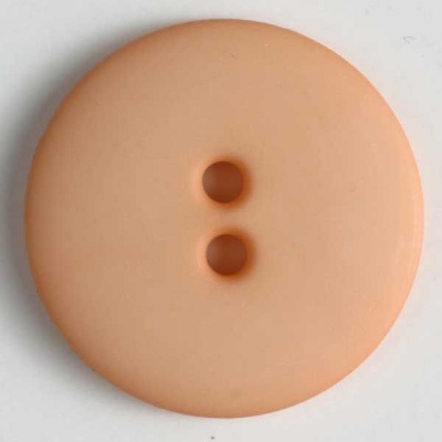 Botão redondo de plástico cor de pêssego com dois furos
