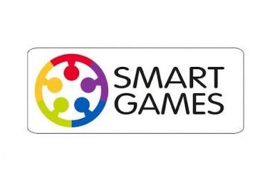 Logótipo da marca SMART GAMES com peças de puzzle coloridas