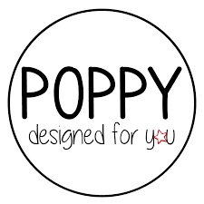 Logótipo circular com texto POPPY designed for you