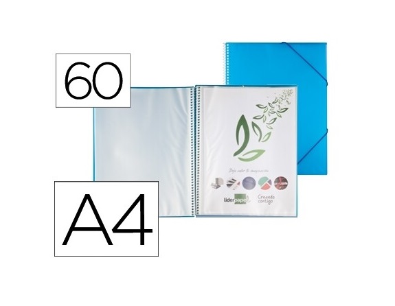 Capa Catalogo 60 Bolsas c/ Espiral Azul