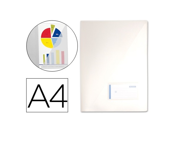 Bolsa Dossier A4 c/ Porta Etiquetas Incolor