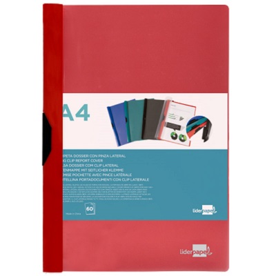 Bolsa Dossier A4 c/ Clip Lateral 60fls Vermelho
