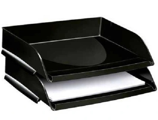 Tabuleiro Secretaria Plastico Preto Horizontal