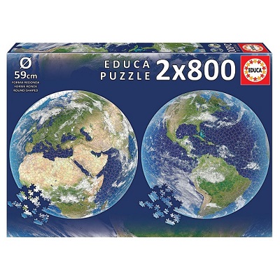 Round Puzzle 2x800 Educa Planeta Terra