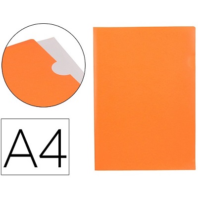 Bolsa A4 em L Laranja Fluorescente Liderpapel