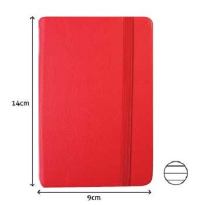 Agenda 90x140mm Pautado Vermelho (A6)