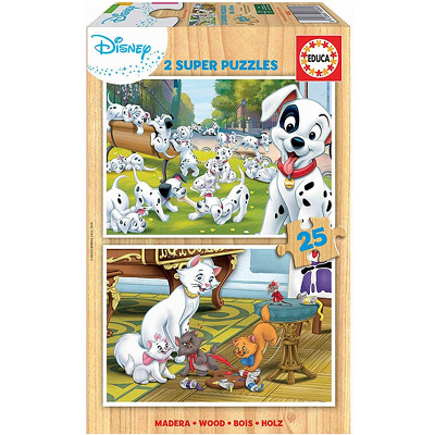 2x Super Puzzle 25 Madeira Disney Animais 18082