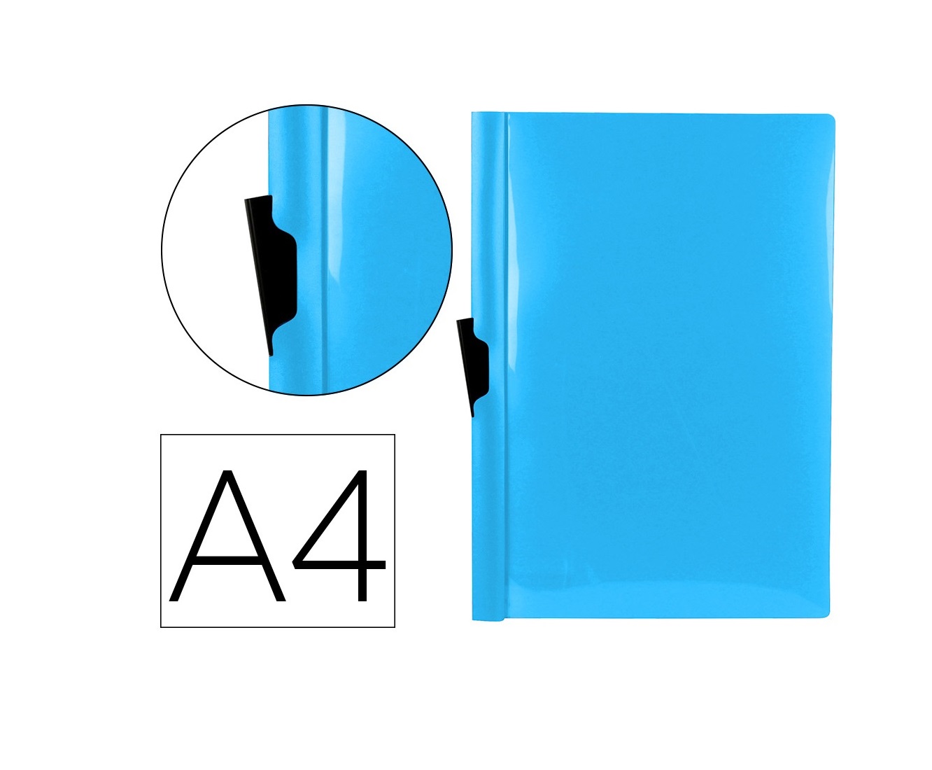 Bolsa Dossier A4 c/ Clip Lateral 30fls Azul