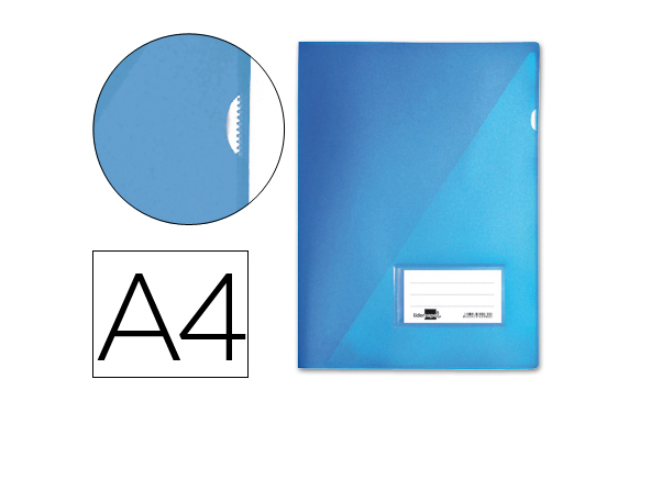 Bolsa Dossier A4 c/ Porta Etiquetas Azul