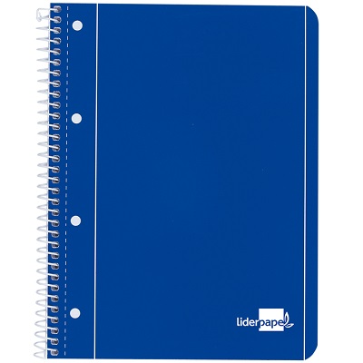Caderno A4 Espiral 80fls Quadriculado Capa Azul Liderpapel