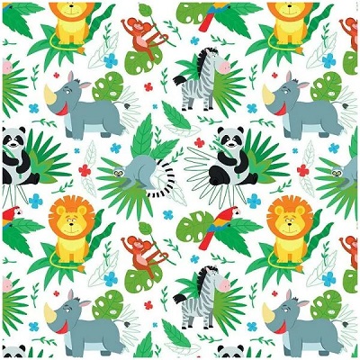Folha Papel fantasia 70x100 Infantil Animais Selva