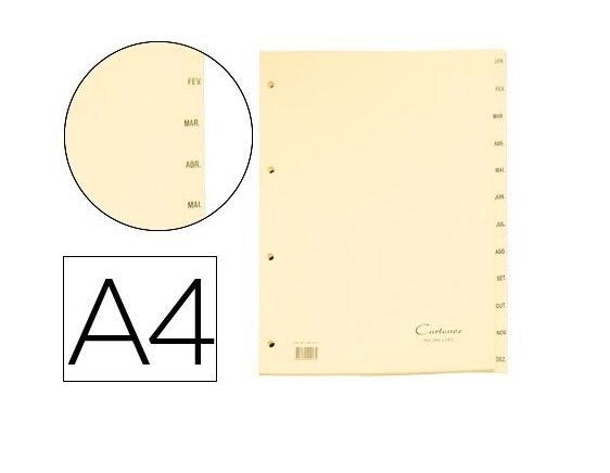 Separadores A4 Cartolina Jan-Dez