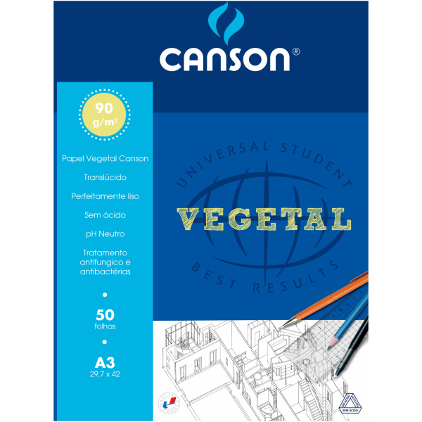 Papel A3 Vegetal 90g/95g 50fls