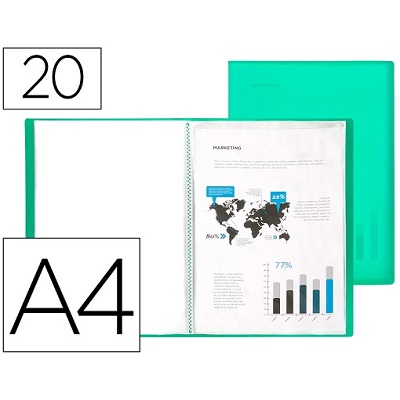 Capa Catalogo A4 20 Bolsas Verde