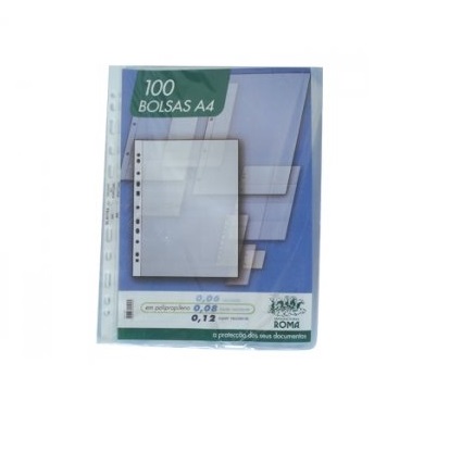 Bolsa Catalogo A4 120 microns (100un) Cristal Roma