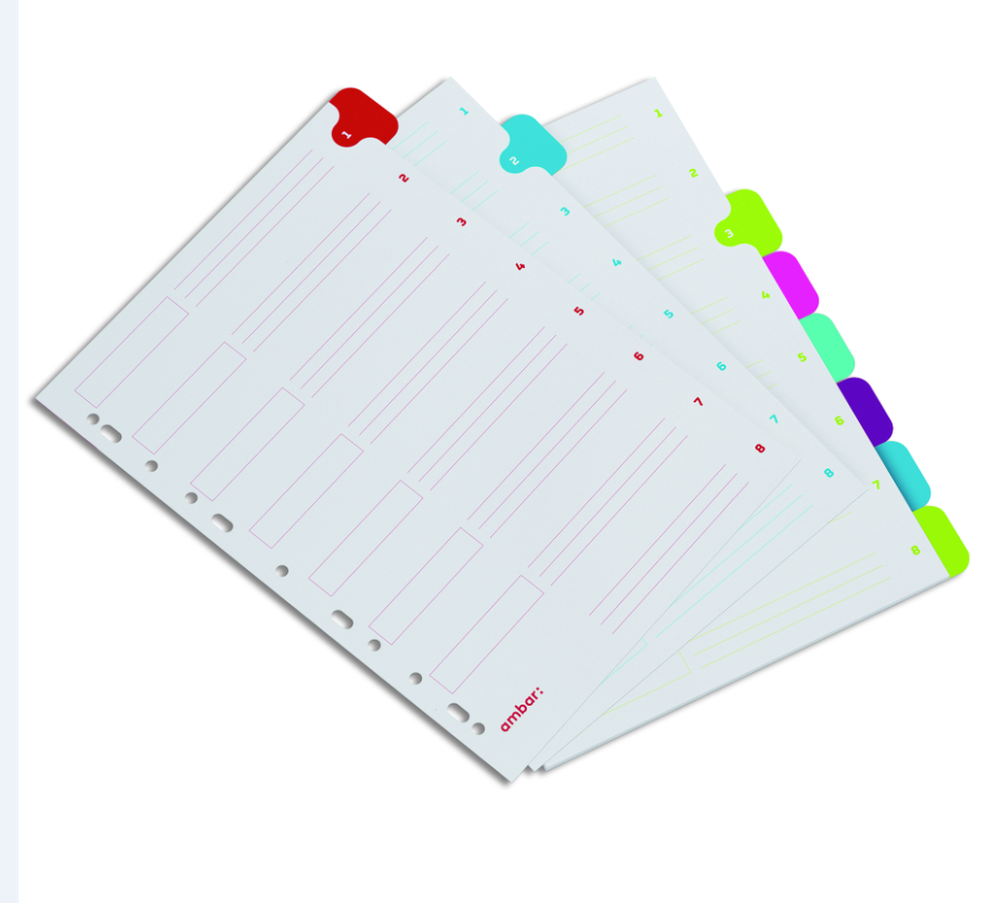 Separadores A4 Cartolina Conj. 8 Ambar