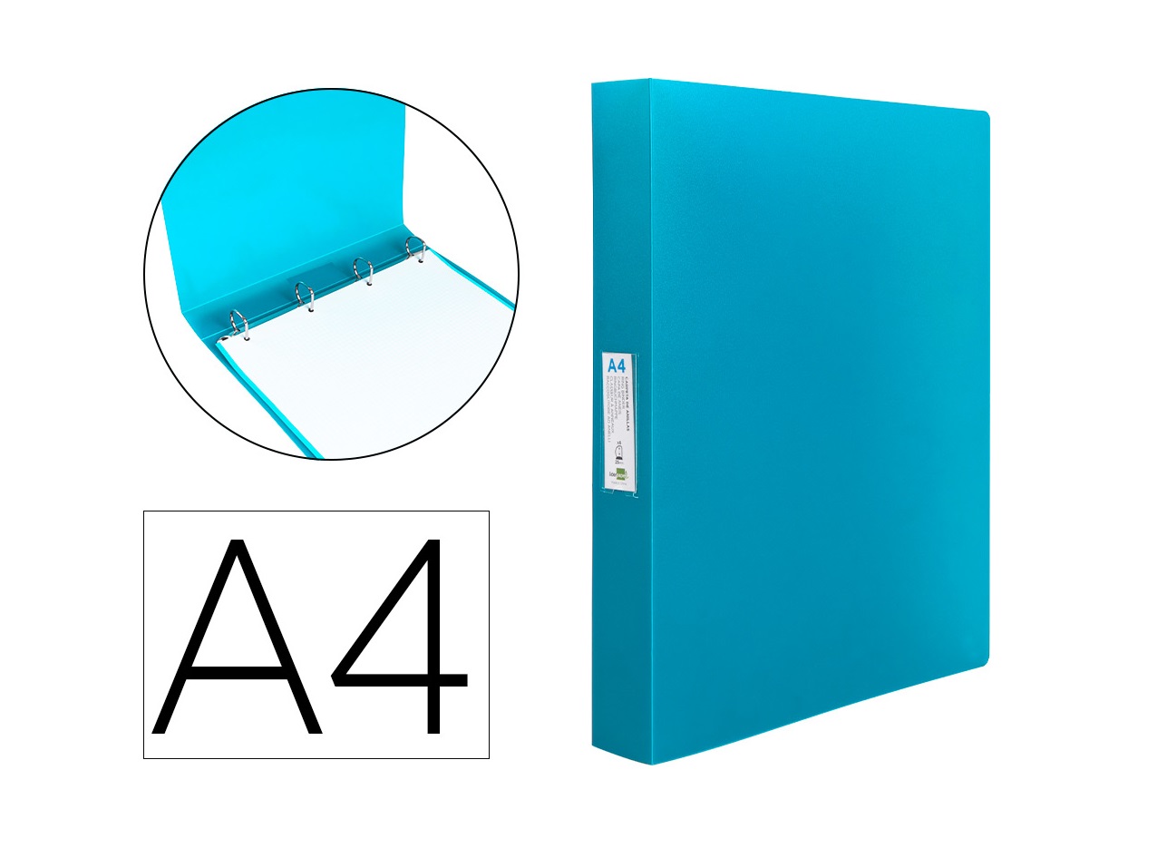 P. Arq. A4 25mm 4 Aneis PP Azul