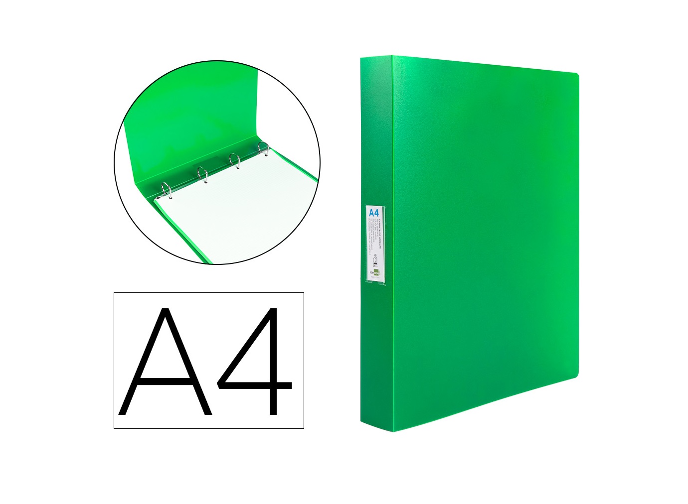 P. Arq. A4 25mm 4 Aneis PP Verde