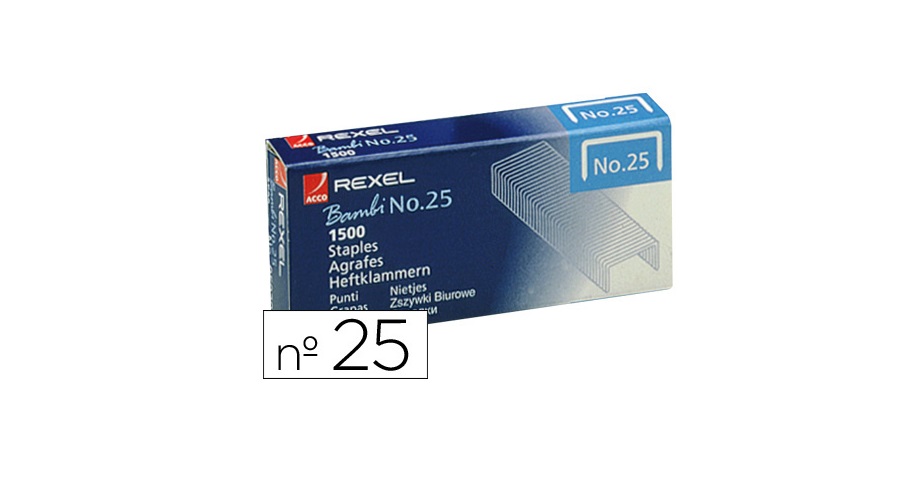 Agrafes 21/4 (cx. 1500) N.25 Rexel Bambi