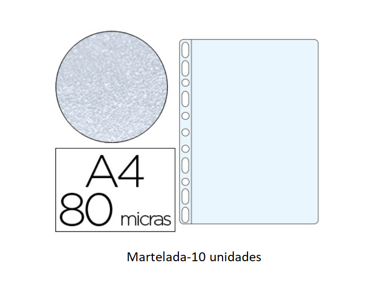 Bolsa Catalogo A4 80 microns (10un) Martelada