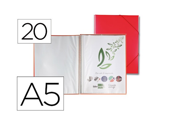 Capa Catalogo 20 Bolsas A5 c/ Espiral Vermelho