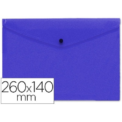 Bolsa Porta Documentos Envelope 260x140mm c/ Mola Azul