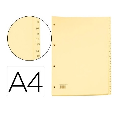 Separadores A4 Cartolina 1-31