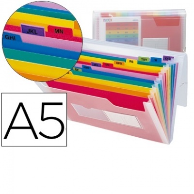 Pasta Classificadora c/ 13 Divisoes c/ Fole A5 Transparente