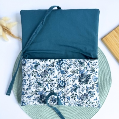 Bolsa&#x20;de&#x20;Livros&#x20;Acolchoada&#x20;Jardim&#x20;Azul