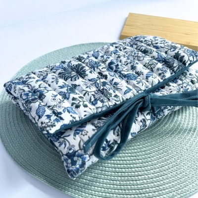 Bolsa&#x20;de&#x20;Livros&#x20;Acolchoada&#x20;Jardim&#x20;Azul