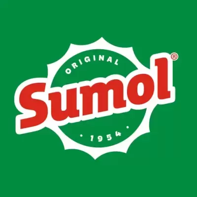Logótipo Sumol com texto ORIGINAL, Sumol e 1954 em verde, branco e vermelho