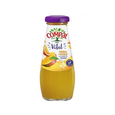 Garrafa de sumo COMPAL Vital manga laranja com tampa roxa