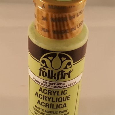 Frasco de tinta acrílica amarelo de 59 ml da marca FolkArt com tampa dourada