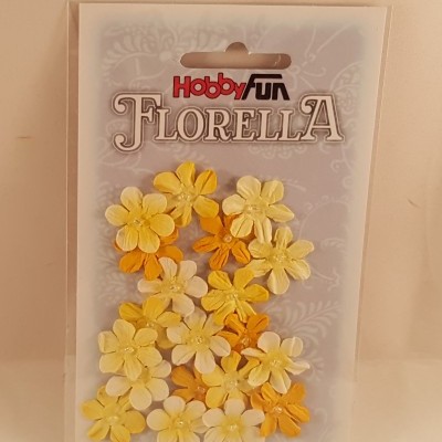 Embalagem de flores decorativas artificiais amarelas e laranja HobbyFun Florella