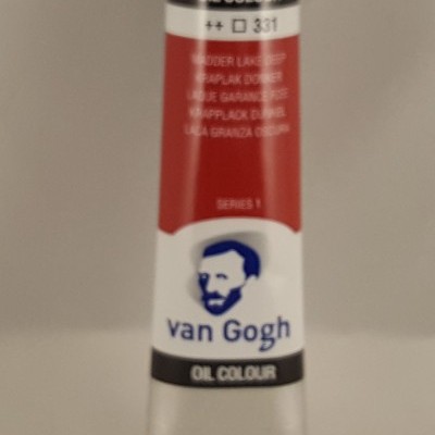 Tubo de tinta a óleo Van Gogh vermelho com tampa metálica