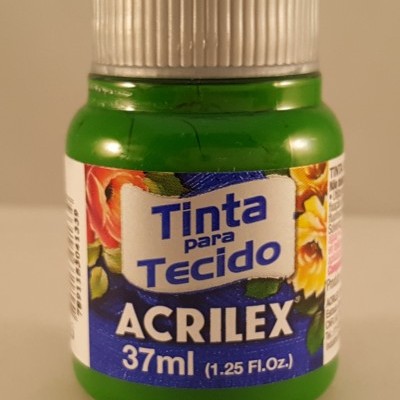 Frasco verde pequeno de tinta para tecido Acrilex