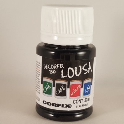 Frasco de tinta Decorfix Lousa com rótulo colorido e tampa branca