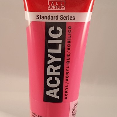 Tubo de tinta acrílica rosa Amsterdam Standard Series com tampa preta