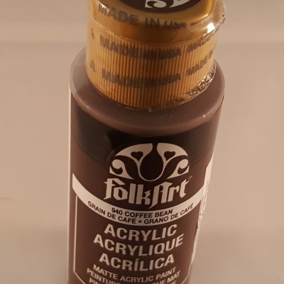 Frasco de tinta acrílica FolkArt Coffee Bean 59 ml com tampa dourada