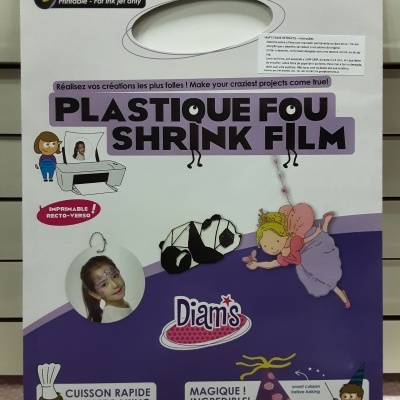 Embalagem de plástico retrátil para projetos artísticos com texto e ilustrações infantis