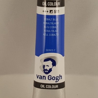 Tubo de tinta a óleo azul cobalto Van Gogh com rótulo azul e branco