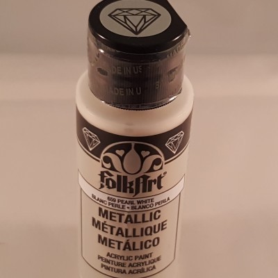 Frasco de tinta acrílica metálica branca pérola