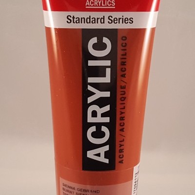 Tubo de tinta acrílica Amsterdam Standard Series cor Sienna Queimada