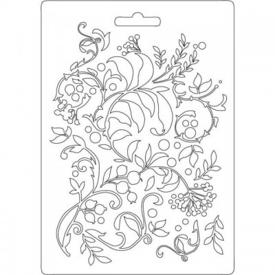 Molde plástico transparente com padrão floral para artesanato