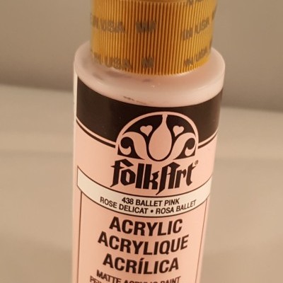 Frasco de tinta acrílica rosa Ballet Pink da marca FolkArt