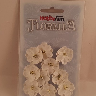 Pacote de flores artificiais brancas Hobby Fun Florella