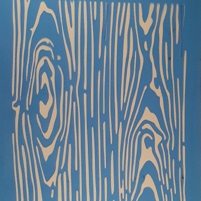 Stencil azul com padrão de textura de madeira, embalagem preta e azul da marca ATILA pro. hobby